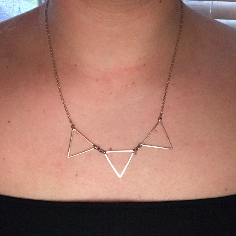 Gold/silver three triangle necklace